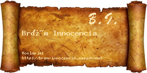 Brém Innocencia névjegykártya